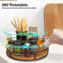 Lazy Susan Turntable Organizer for Cabinet Pantry Kitchen Countertop Refrigerator Cupboard, Pine Wood, 9", Carbonized Black — 2