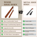 Wooden Shoe Horn Set, 15'' Long Handle for Seniors & Adults, 10.25'' Short Shoe Spoon f… — 6