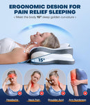 5X Pain Relief Cervical Neck Pillow for Neck Support, Ergonomic Cooling Side Sleeper Pillow for Sleeping, Odorless Contour Memory Foam Pillows, Orthopedic Bed Pillow for Side Back Stomach Sleeper - White — 3