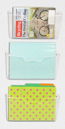 Simple Houseware Clear Wall Mount Single Pocket Hanging File Holder, 3-Pack — 2