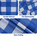 Kesfey Blue Gingham Tablecloth Picnic Party Checkered Table Cover 12 Packs | Bule and White — 3