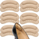 4D Heel Pads for Shoes Too Big, Beige Grips Inserts, 6 Pairs - Beige | 6 Pairs — 1