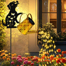Solar Lights Outdoor Decorative, Watering Can with Cascading Lights, with Dog…