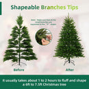 7.5FT Unlit Christmas Tree Green, Dunhill Fir Artificial Tree with 2514 PVC Branch Tips, Realistic Full Shape, Foldable Metal Stand for Indoor Home, Office & Holiday Decoration — 6