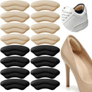 8 Pairs Heel Pads for Shoes High Heels, Inserts for Women Men, Heel Grips Liners Cushions, Protectors for Blisters Heel Pain and Slipping, Comfort Shoe Fillers for Sneakers Leather (Beige Black) - Beige Black | 8 Pairs — 1