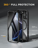 Miracase Magnetic for iPhone 16 Pro Case Full-Body Phone with Built-in Glass Screen Protector, [Compatible with MagSafe] Military Drop Proof 16 Pro Cover Bumper 6.3 inch, Black — 2