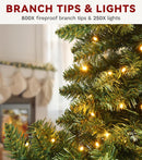 DWVO 6FT Pre-Lit Artificial Christmas Tree Green 1000 Tips 250 LED Lights — 3