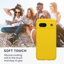 kwmobile Case Compatible with Google Pixel 8a Case - Protective Slim TPU Phone Cover - Soft Matte Finish - Radiant Yellow — 4