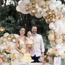 White and Gold Balloon Garland Arch Kit Sand White Balloons | White Gold — 5