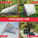 Emergency Blanket Mylar Thermal Space Survival Gear & Supplies 4-Pack Foil | Silver | 4 Pack — 5