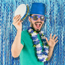 Tinsel Foil Fringe Curtains Wavy Backdrop for Parties Sparkle Metallic Wavy Foil Fringe Backdrop Curtain for Party Decorations Photo Booth Props for Birthday Graduation Wedding | Light Blue | 2 Pack — 4