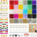 6mm Glass Beads Bracelet Making Kit 1400pcs, 24 Colors Crystal Beads for Jewelry Making Round Beads DIY Crafts with… — 1
