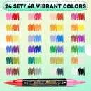 WINSONS 48 Colors Dual Tip Acrylic Paint Pens Markers, 24 Set Permanent Acrylic Paint Pens, Waterproof, Quick-Dry, Ideal for Rock Painting, Canvas, Glass, Wood, Ceramic, DIY Crafts & Art Supplies — 4