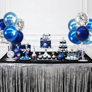 TONIFUL 6 Set Metallic Blue Silver Balloon Stand Centerpieces for Table | Metallic Blue Silver-6 | 6 Set Balloon Stand — 7