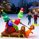 6.5FT Christmas Inflatable Outdoor Decoration, Christmas Blow Up Yard Decorations, Green Monster with Sleigh Dog and 7 LED Lights, Light Up Yard Lawn Inflatable Decor — 4