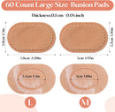 Nuanchu 60 Pcs Bunion Cushions Self-Adhesive Bunion Pads, Skin Color, L — 2