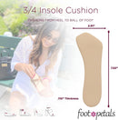 Foot Petals Womens ¾ Insole Comfort Cushion - Khaki — 3