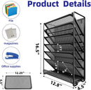 Simple Trending Wall File Organizer, Mesh 7-Tier Vertical Hanging File Holder, Desktop Metal Files Rack for Office and Home, Black — 2
