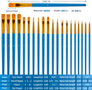 Paint Brushes Set for Acrylic Painting, 20 Pcs Oil Watercolor Acrylic Paint Brush, Artist Paintbrushes for Body Face Rock Canvas, Kids Adult Drawing Arts Crafts Supplies, Blue — 4