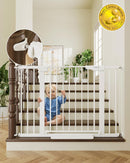 Cumbor 30-46" Baby Gate for Stairs, Auto Close Dog Gate for Doorways White