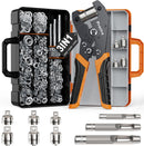 Preciva 3-Size Grommet Tool Kit - 1/2" 1/4" 3/8" Hole Punch & Eyelet Setting Tool with 300Pcs Grommets | Handheld Eyelet Plier for Tarps, Tents, Canvas, Vinyl & Leather Crafting — 1