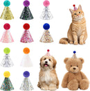 CANREVEL Mini Party Hats for Stuffed Animals Headwear, Birthday Hats | Glitter - 10 PCS — 1