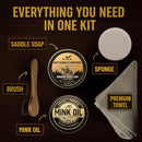 Leather Boot Care Kit – Mink Oil, Saddle Soap for Leather, Applicators & Cloth – Leather Care Kit, Boot Leather Care Kit, Leather Shoe Care Kit for Cowboy Boots, Work Boots, Shoes, and Tack — 2