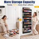UVIAHOMI 20-30 Pairs Over the Door Shoe Organizer with Side Mesh Pockets, 10-Tier Hanging Shoe Storage for Closet, Breathable Door Shoe Rack Holds Sneakers, Boots, Heels & Daily Essentials, Black — 3