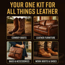 Leather Boot Care Kit – Mink Oil, Saddle Soap for Leather, Applicators & Cloth – Leather Care Kit, Boot Leather Care Kit, Leather Shoe Care Kit for Cowboy Boots, Work Boots, Shoes, and Tack — 4