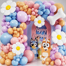 ALL-IN-1 Blue Balloon Arch Kit with BONUS Bone & Daisy Balloons for Birthday Decoration Girl - Pastel Balloons Garland for Blue Party Decorations & Party Supplies - Puppy Party Decorations | Blue, Purple, Pink, Orange — 1