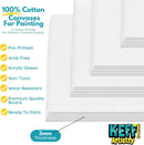 KEFF 24-Pack 𝗣𝗥𝗘𝗠𝗜𝗨𝗠 Canvas for Painting, 6 of 5x7, 8x10, 9x12,11x14 Painting Canvas Boards, Art Supplies for Adults & Kids - 100% Cotton Primed Canvases for Painting Acrylic, Oil, Watercolor | 24 Pack - 6 of Each, 5x7, 8x10, 9x12, 11x14 — 3