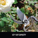 Corona Tools ClassicCUT Forged Bypass Hand Pruner – 1/2-inch Cut Capacity Heavy-Duty Garden Hand Pruner for Tree, Shrub & Plant Trimming, Precision Cutting Pruning Tool | 1/2 inch | Bypass Pruner — 7