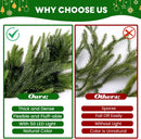 9 FT Artificial Norfolk Pine Garlands with Lights, Pre-Lit Christmas Garland, Real Touch Pine Artificial Faux Greenery Garland for Table, Mantle, Wall, Indoor, Outdoor Christmas Decorations — 6