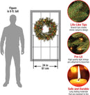 National Tree Company 24in Pre-Lit Wintry Pine Flocked Christmas Wreath — 2