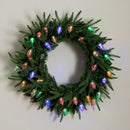 Nearly Natural 24in Pre-Lit Artificial Luxembourg Pine Christmas Wreath with Multicolored LED Lights — 7
