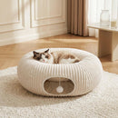 Cat Tunnel Bed with 40 Pcs Interactive Cat Toys, White — 6