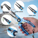 FLISSA Fishing Pliers, Safety Lock Design Fish Pliers Saltwater, Aluminum Hook Remover, Titanium 6Al-4V Jaw and Tungsten Carbide Line Cutters, Sheath & Lanyard, Fishing Gear Gifts for Men | 8-inch — 4