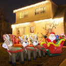 MorTime 9.5 FT Christmas Inflatable Santa Claus on Sleigh Pulled by Three Reindeers with Gift Boxes, Blow up Lighted Yard Decor for Outdoor Decorations — 1