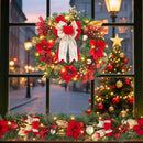 GarveeHome Christmas Wreath, 24 in Artificial Pre-Lit Christmas Wreaths for Front Door with 20 LED Lights & 8 Modes, Pine Needles & Red Berries, Accent Decor for Winter Holiday Home Office Apartment — 7