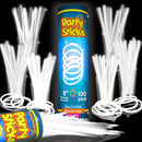 PartySticks White Glow Sticks - 100pk, 8 Glow In The Dark Light Up Party Favors, Decorations and Accessories | 100 Pack White — 1