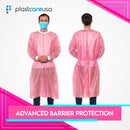 5 Pack Pink Medical Isolation Gowns Disposable Hospital-Grade Surgical Lab Coat for Women - Essential PPE for Dental & Medical Professionals By PlastCare USA — 2
