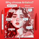 ARTISTRO 5 Red Tones Dual-Tip Acrylic Paint Marker Pens for Drawing — 6