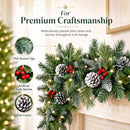 9ft Flocked Pre-Lit Artificial Christmas Garland with Lights — 4