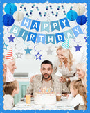 Blue Happy Birthday Decorations, Party Decorations Banners for Men Boys — 4