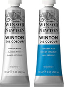 Winton Oil Colour Paint Pack with 37ml Titanium White & 37ml Cerulean Blue — 1