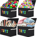 YOLOXO Toy Box Chest, Collapsible Sturdy Storage Bins with Lids, Extra Large Kids Toy Storage Organizer Boxes Bins Baskets for Kids, Boys, Girls, Nursery Room, Playroom, Closet (BLACK) — 2