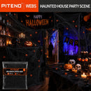 Piteno® 1200 sqft Spider Webs Halloween Decorations with 40 Fake Spiders, Stretchable Halloween Spider Webs for Indoor Outdoor Haunted House Yard Porch Party Decor (Black) — 7