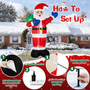 B&D 12FT Giant Christmas Inflatables Santa Claus Outdoor Decorations Built-in LED Lights, Christmas Blow Up Santa Yard Decorations with Gift Bag Inflatable Xmas Decorations for Yard Garden Lawn — 6