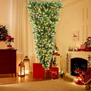 HAPPYGRILL 7.5FT Pre-Lit Upside Down Christmas Tree Snow Christmas Tree with 1100 Branch Tips, 400 LED Lights, 8 Lighting Modes, Artificial Xmas Tree for Holiday Decor — 3