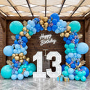 RUBFAC 135pcs Teal Blue Balloons Different Sizes 18 12 10 5 Inch Turquoise Teal Latex Balloon Garland Arch for Birthday Wedding Engagements Anniversary Baby Shower Party Decoration — 5